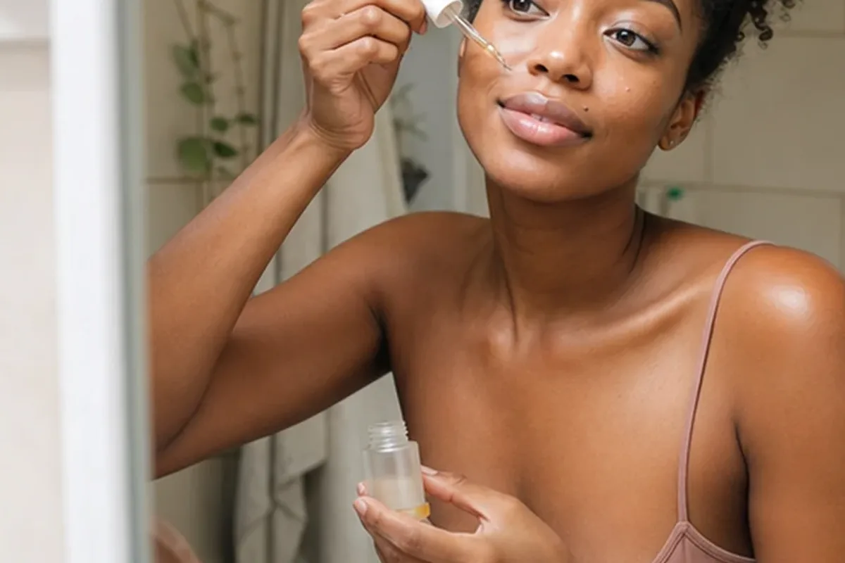 Hochwertige Beauty-Inszenierung zu Auswahlkriterien für Hyaluron-Serum bei Rötungen