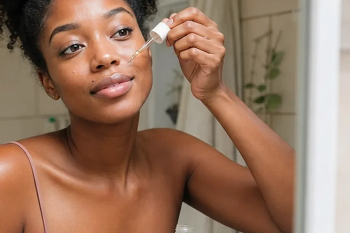Authentischer Wohlfühlmoment passend zum Beauty-Thema Hautbarriere-Pflege bei ersten Fältchen