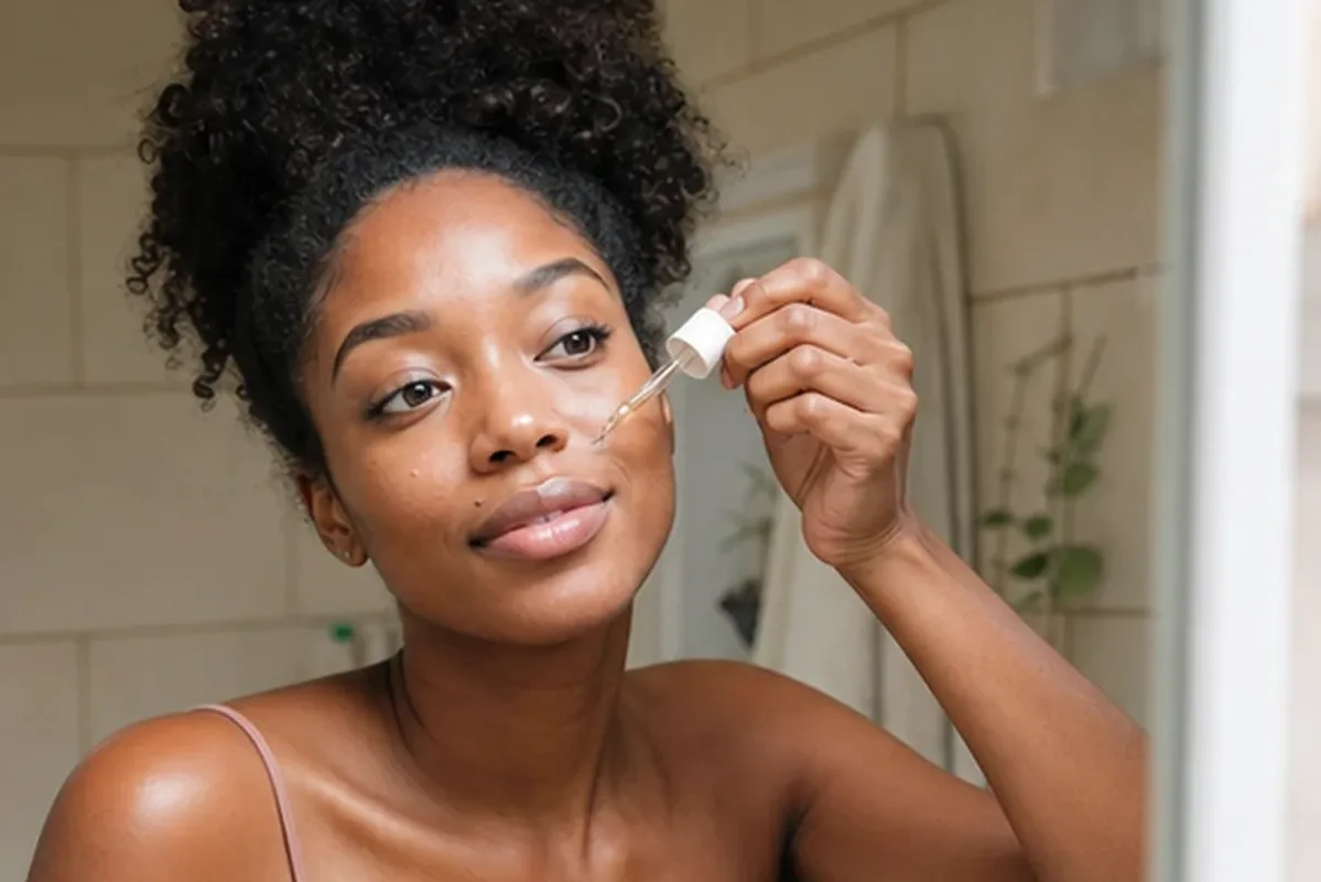 Emotionaler und authentischer Anwendungsmoment rund um Hyaluron-Serum für Mischhaut