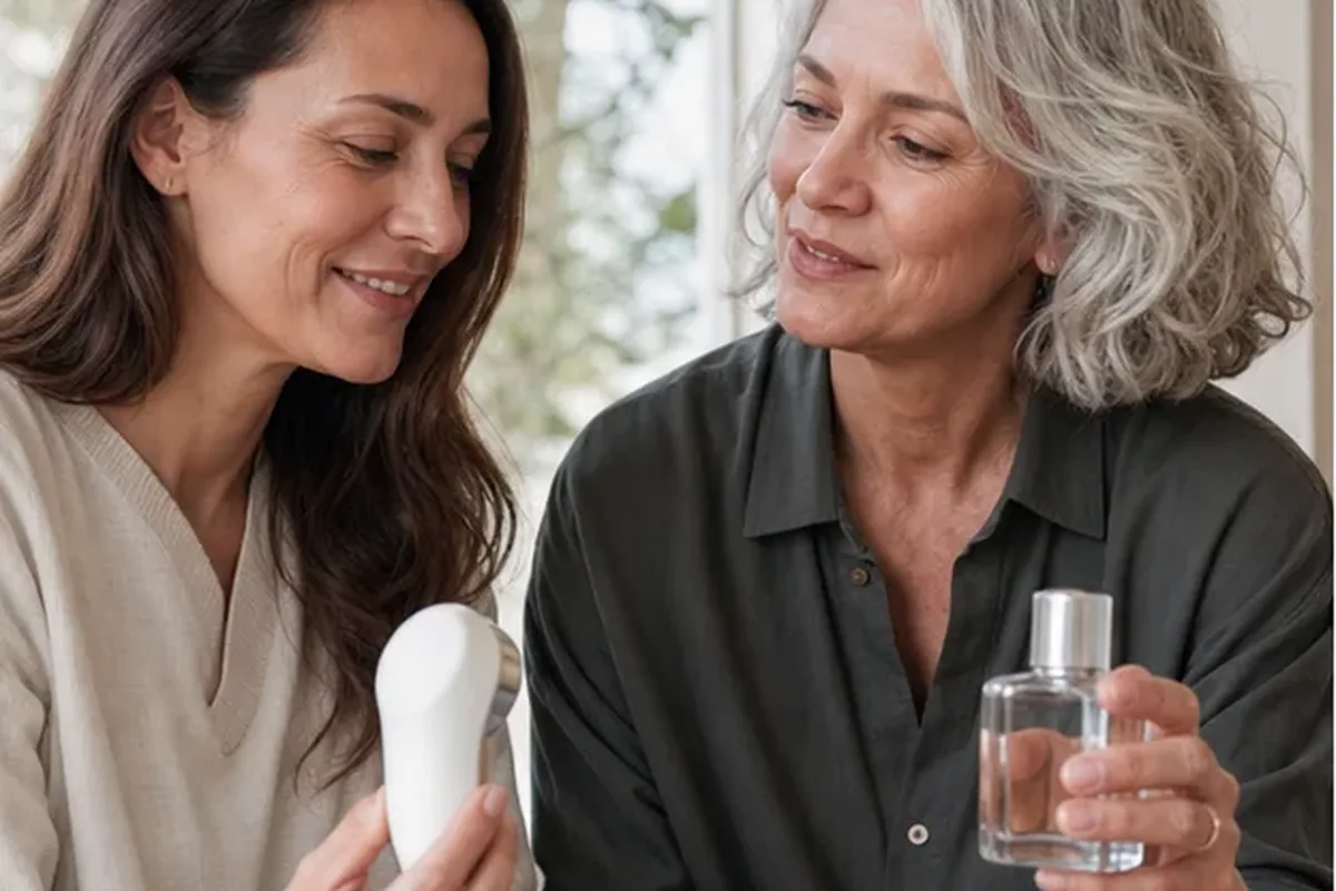 Authentischer Wohlfühlmoment passend zum Beauty-Thema Porenreiniger für empfindliche Haut