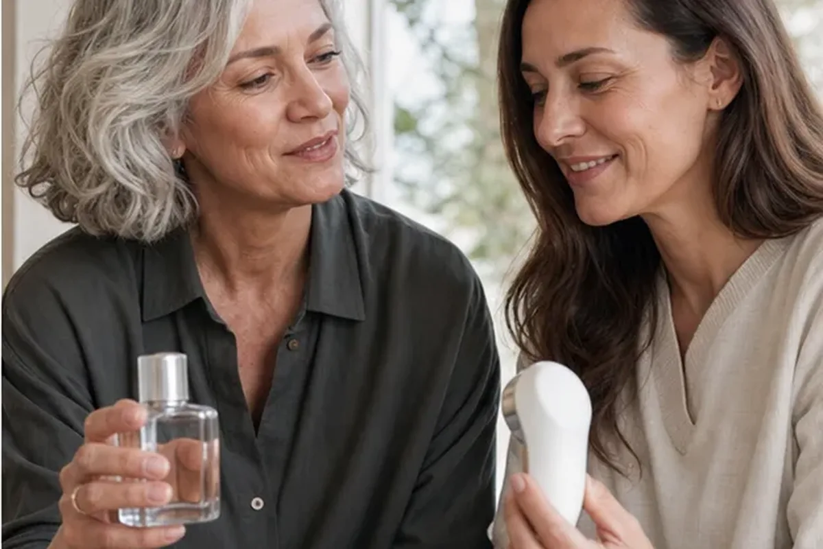 Emotionaler und authentischer Anwendungsmoment rund um Munddusche für empfindliche Haut