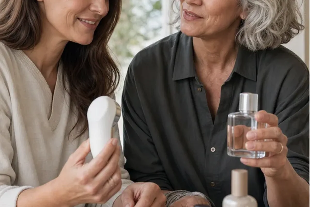 Authentische Beauty-Routine passend zum Thema Mikrostrom-Gerät für empfindliche Haut