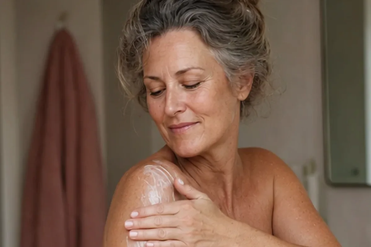 Emotionaler und authentischer Anwendungsmoment rund um Badezusatz bei Keratosis pilaris