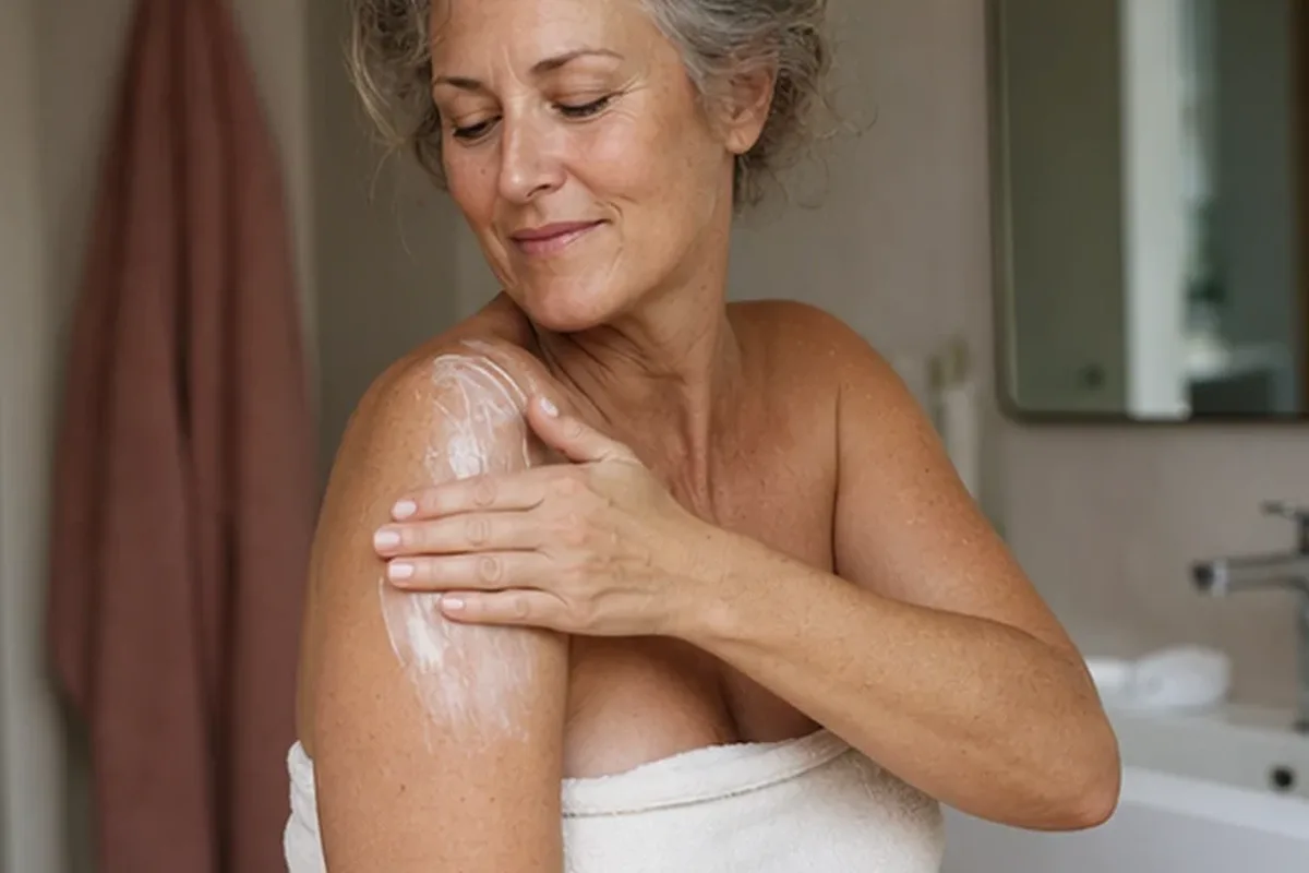 Authentischer Wohlfühlmoment passend zum Beauty-Thema Selbstbräuner für trockene Haut