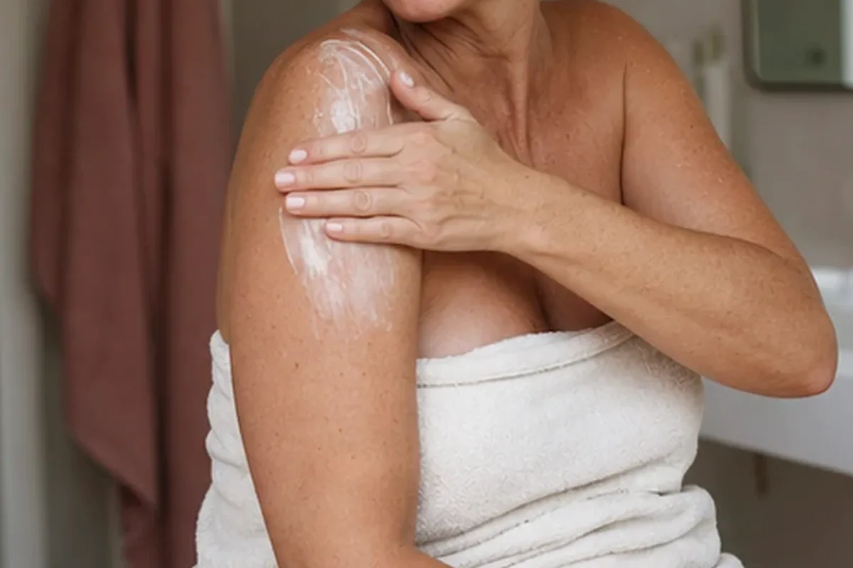 Redaktionelle Detailaufnahme zur Orientierung bei Duschgel bei Keratosis pilaris