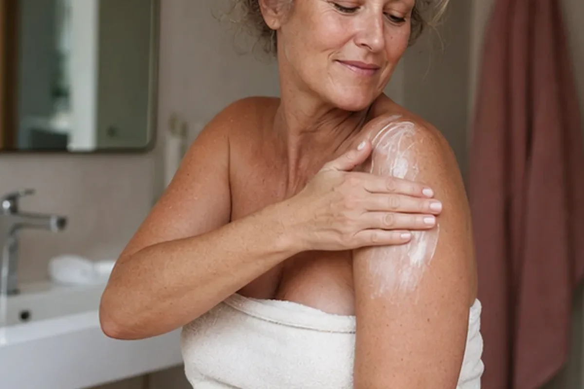 Authentische Beauty-Routine passend zum Thema After-Sun-Pflege für raue Haut