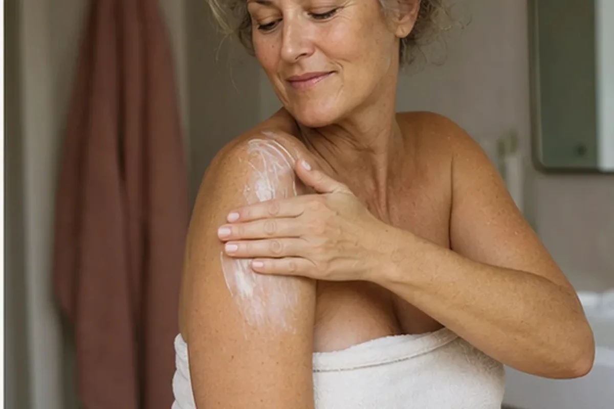 Authentischer Wohlfühlmoment passend zum Beauty-Thema Körperöl für empfindliche Haut