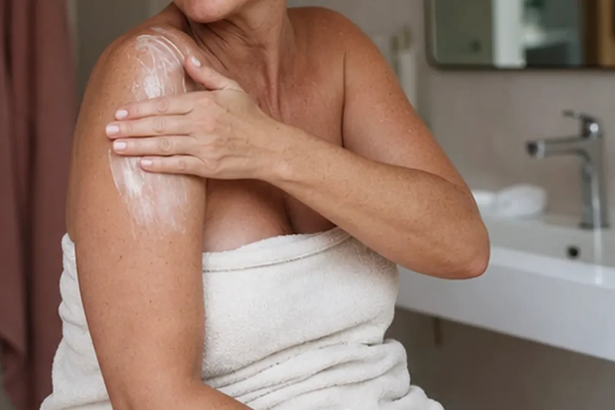 Authentischer Wohlfühlmoment passend zum Beauty-Thema Duschgel bei Keratosis pilaris