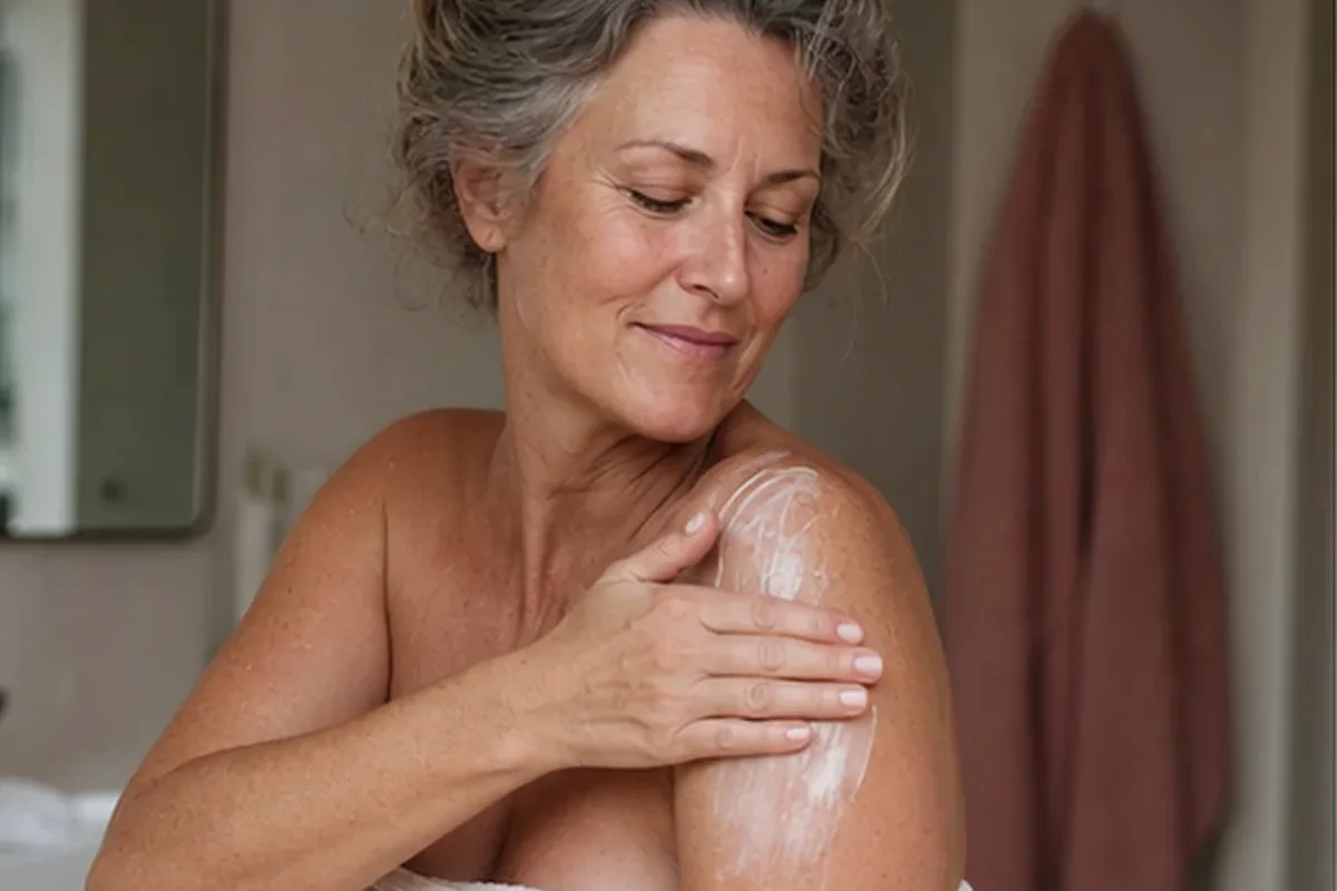 Authentischer Wohlfühlmoment passend zum Beauty-Thema Handcreme für trockene Haut