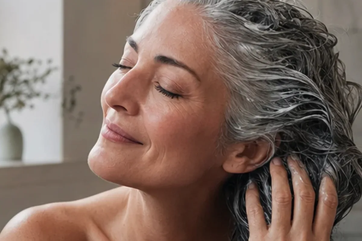 Hochwertige Beauty-Inszenierung zu Auswahlkriterien für Tiefenreinigungsshampoo für strapaziertes Haar