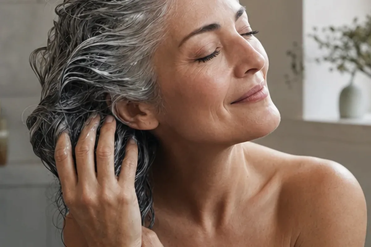 Hochwertige Beauty-Inszenierung zu Auswahlkriterien für Volumenspray für strapaziertes Haar