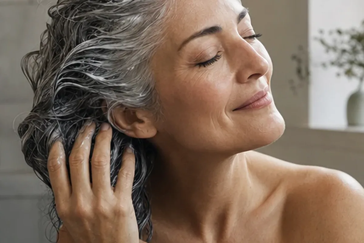 Emotionaler und authentischer Anwendungsmoment rund um Conditioner für strapaziertes Haar