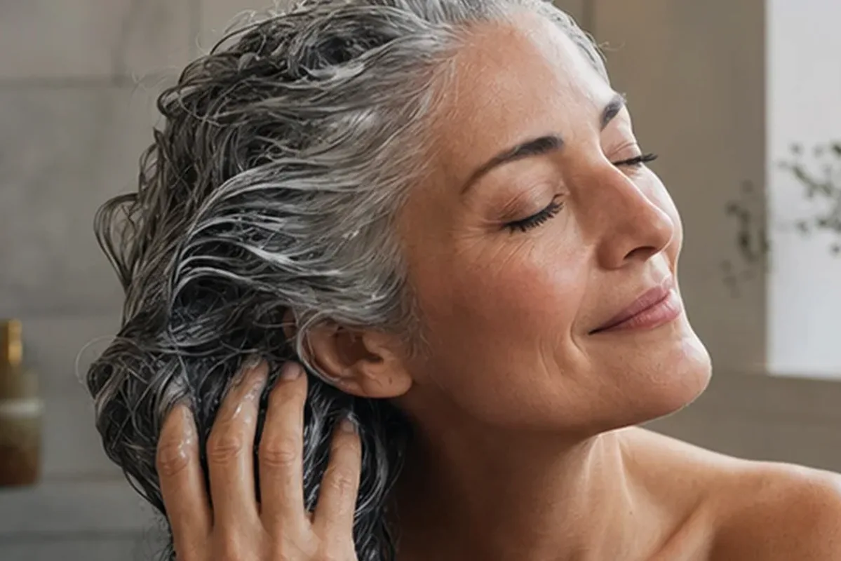 Hochwertige Beauty-Inszenierung zu Auswahlkriterien für Haarmaske bei Frizz