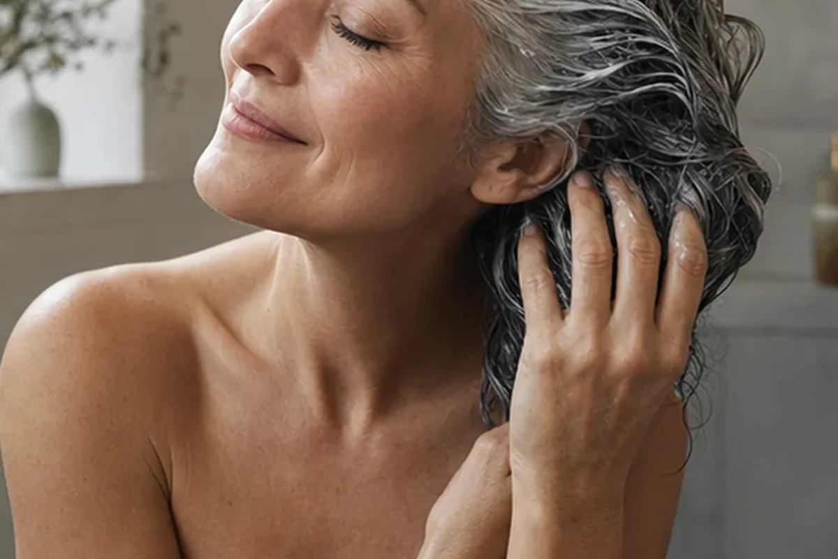 Hochwertige Beauty-Inszenierung zu Auswahlkriterien für Leave-in-Pflege bei Haarbruch