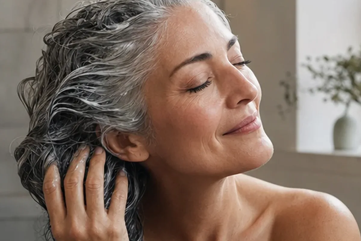 Authentischer Wohlfühlmoment passend zum Beauty-Thema Haaröl für feines Haar
