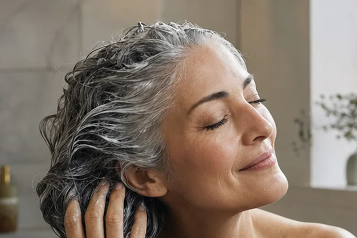 Redaktionelle Detailaufnahme zur Orientierung bei Tiefenreinigungsshampoo für lockiges Haar