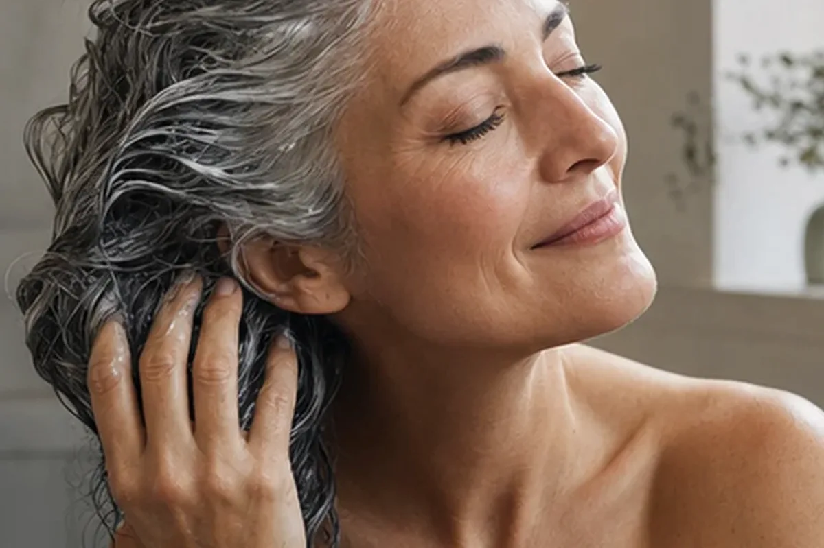Redaktionelle Detailaufnahme zur Orientierung bei Silbershampoo für empfindliche Kopfhaut