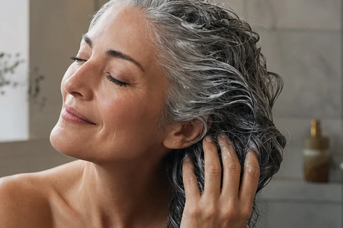Hochwertige Beauty-Inszenierung zu Auswahlkriterien für Lockencreme für strapaziertes Haar
