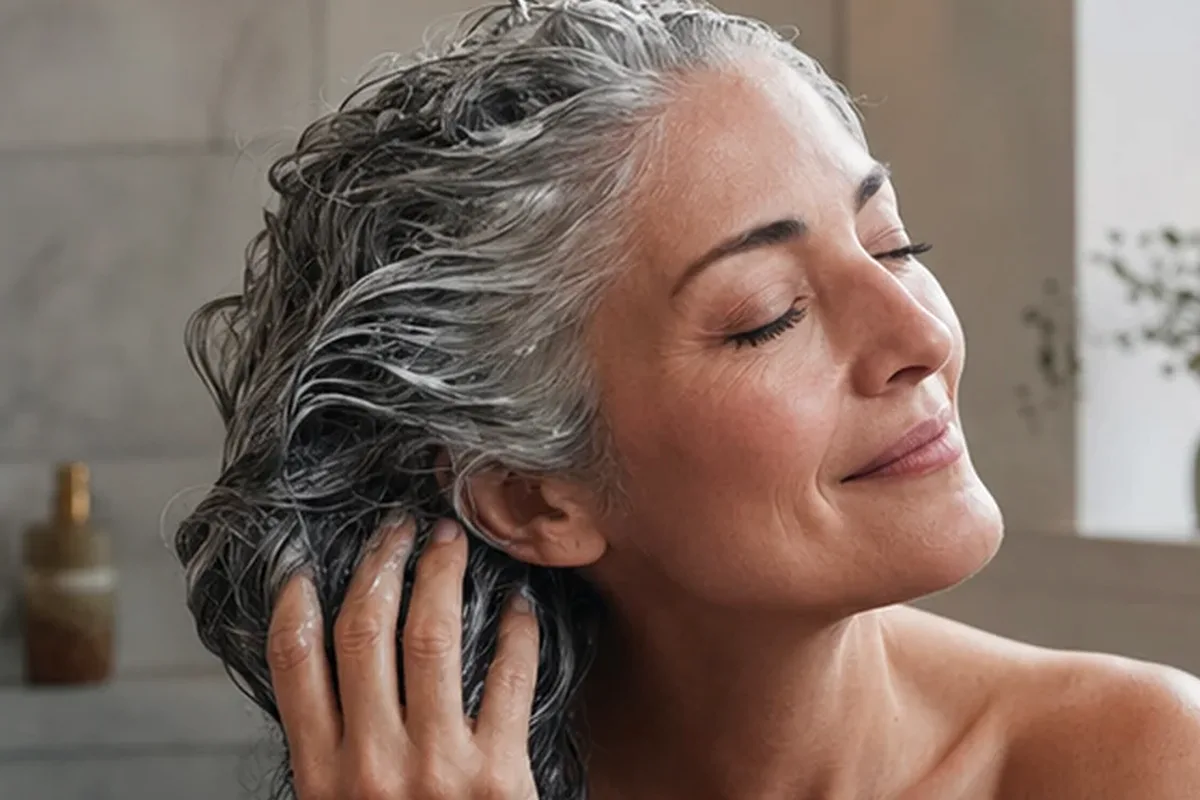 Redaktioneller Beauty-Moment zur Ausgangslage bei Silbershampoo bei Frizz