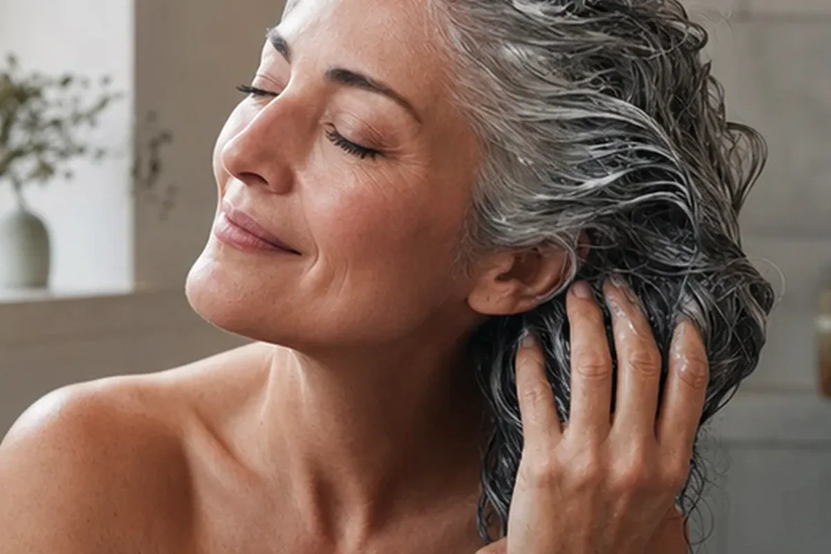Hochwertige Beauty-Inszenierung zu Auswahlkriterien für Anti-Frizz-Pflege bei Haarbruch