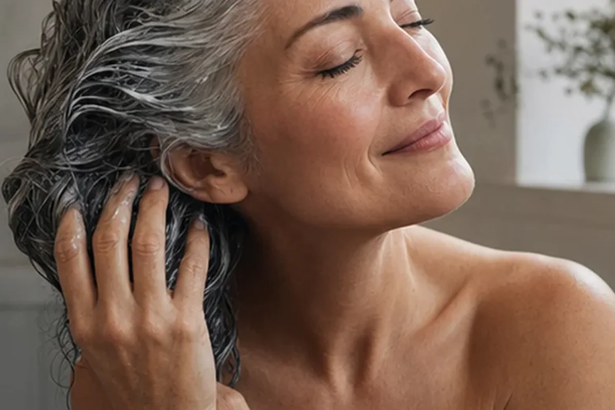 Hochwertige Beauty-Inszenierung zu Auswahlkriterien für Anti-Frizz-Pflege bei Haarbruch