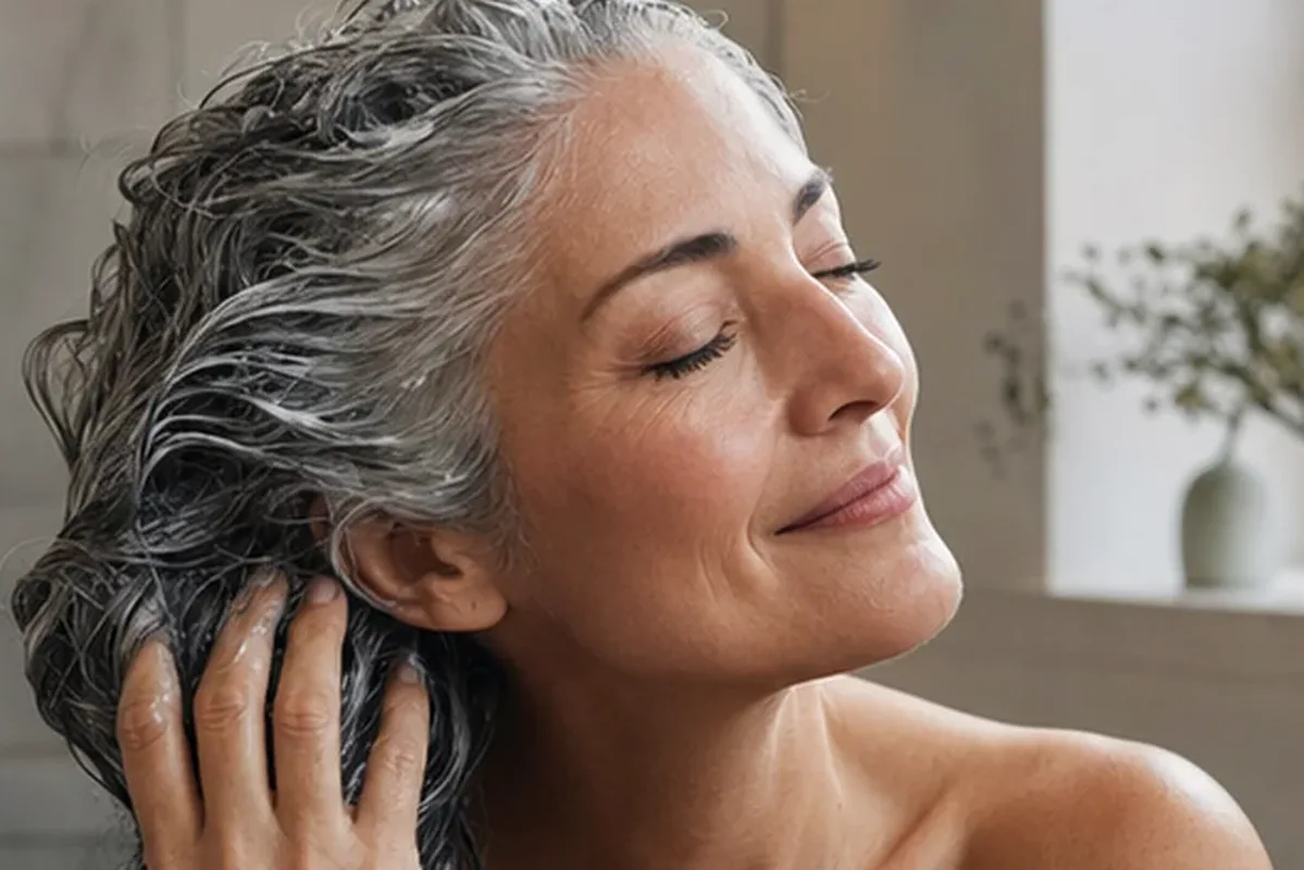 Redaktionelle Detailaufnahme zur Orientierung bei Anti-Frizz-Pflege bei Frizz