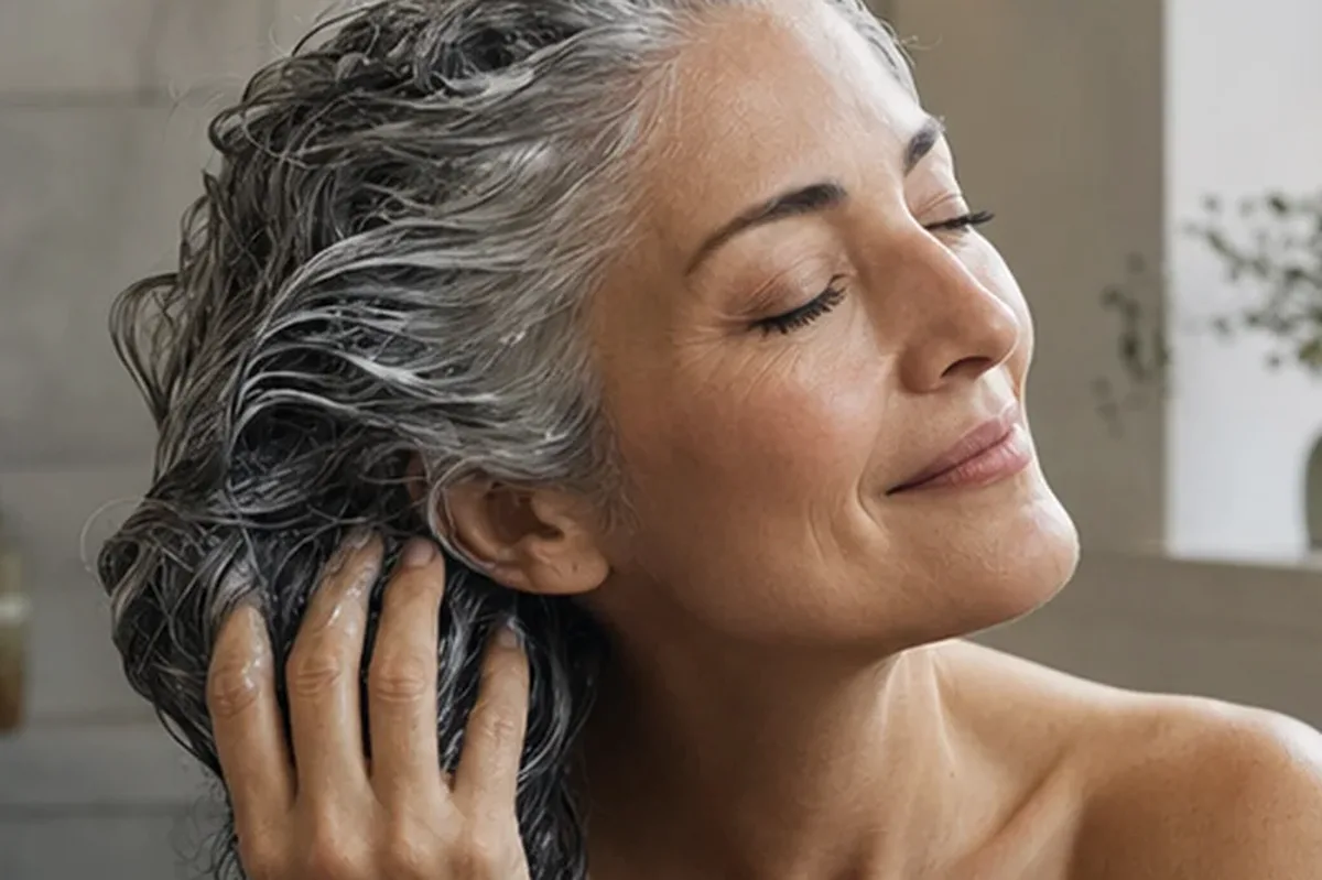 Authentische Beauty-Routine passend zum Thema Haarmaske für feines Haar