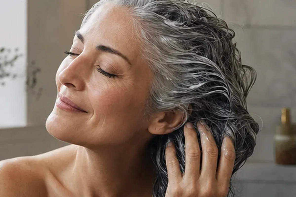 Redaktionelle Detailaufnahme zur Orientierung bei Tiefenreinigungsshampoo für lockiges Haar