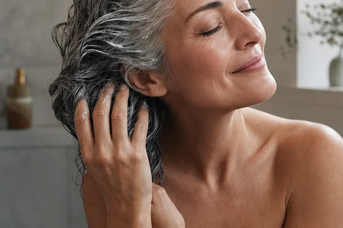 Authentische Beauty-Routine passend zum Thema Haarmaske bei Frizz