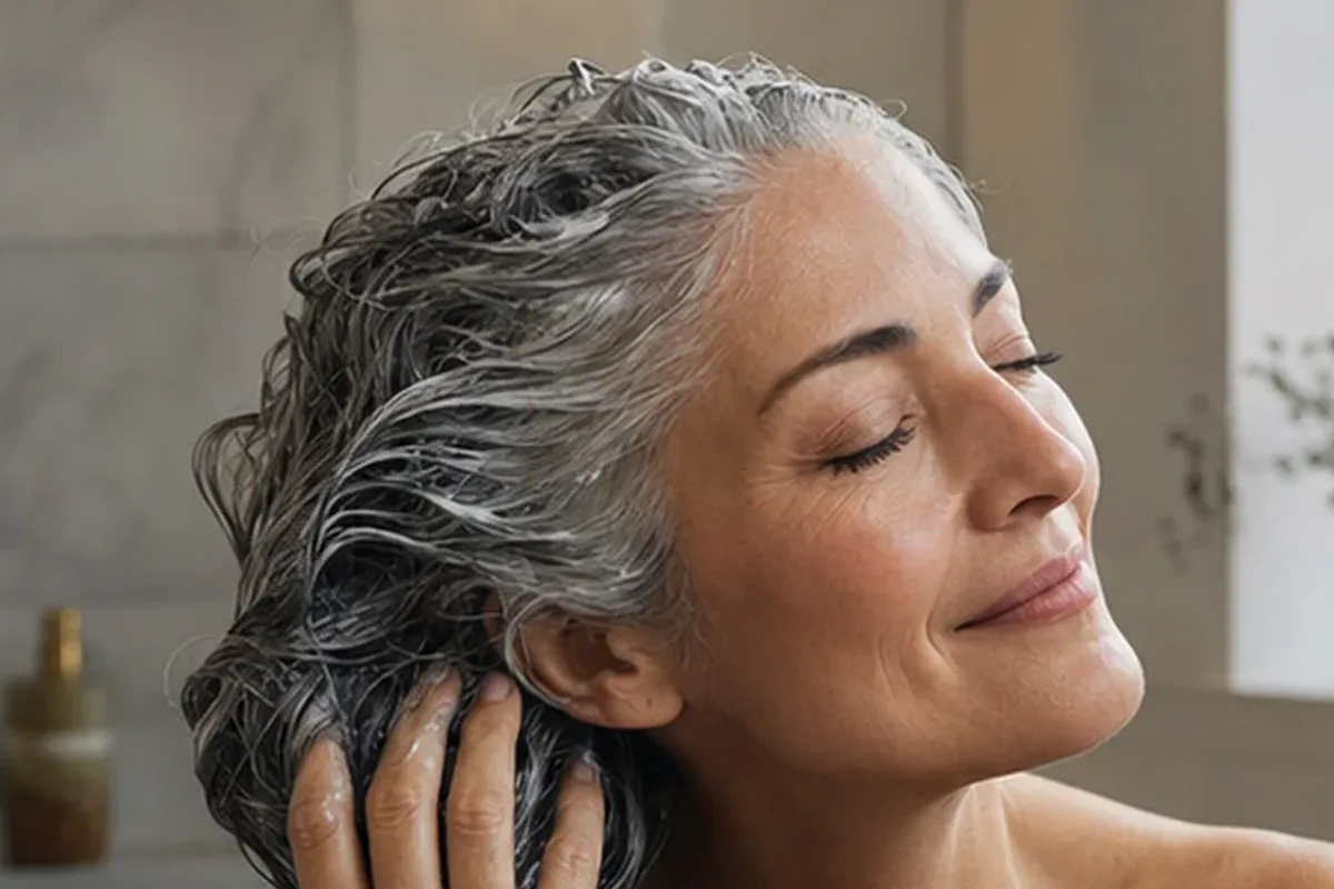 Authentischer Wohlfühlmoment passend zum Beauty-Thema Leave-in-Pflege bei Frizz