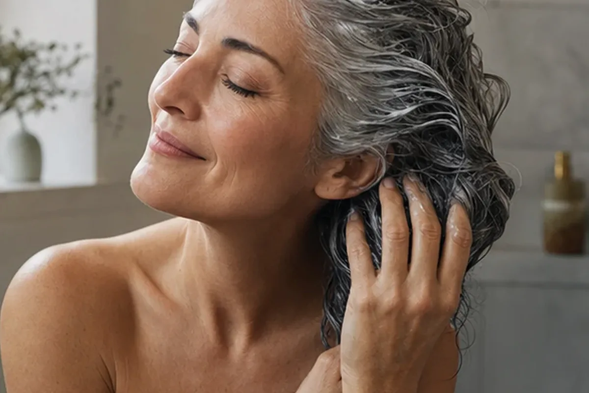 Authentischer Wohlfühlmoment passend zum Beauty-Thema Lockenpflege