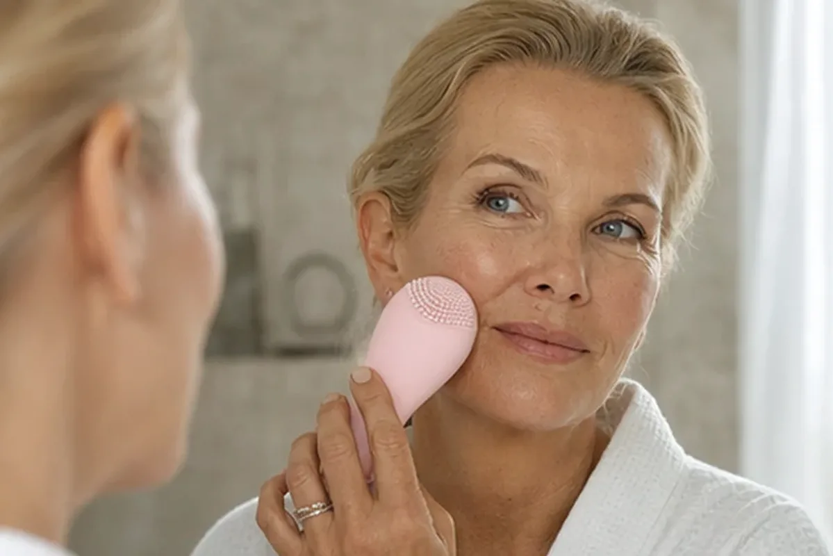 Authentischer Wohlfühlmoment passend zum Beauty-Thema Kosmetikspiegel für Reisen