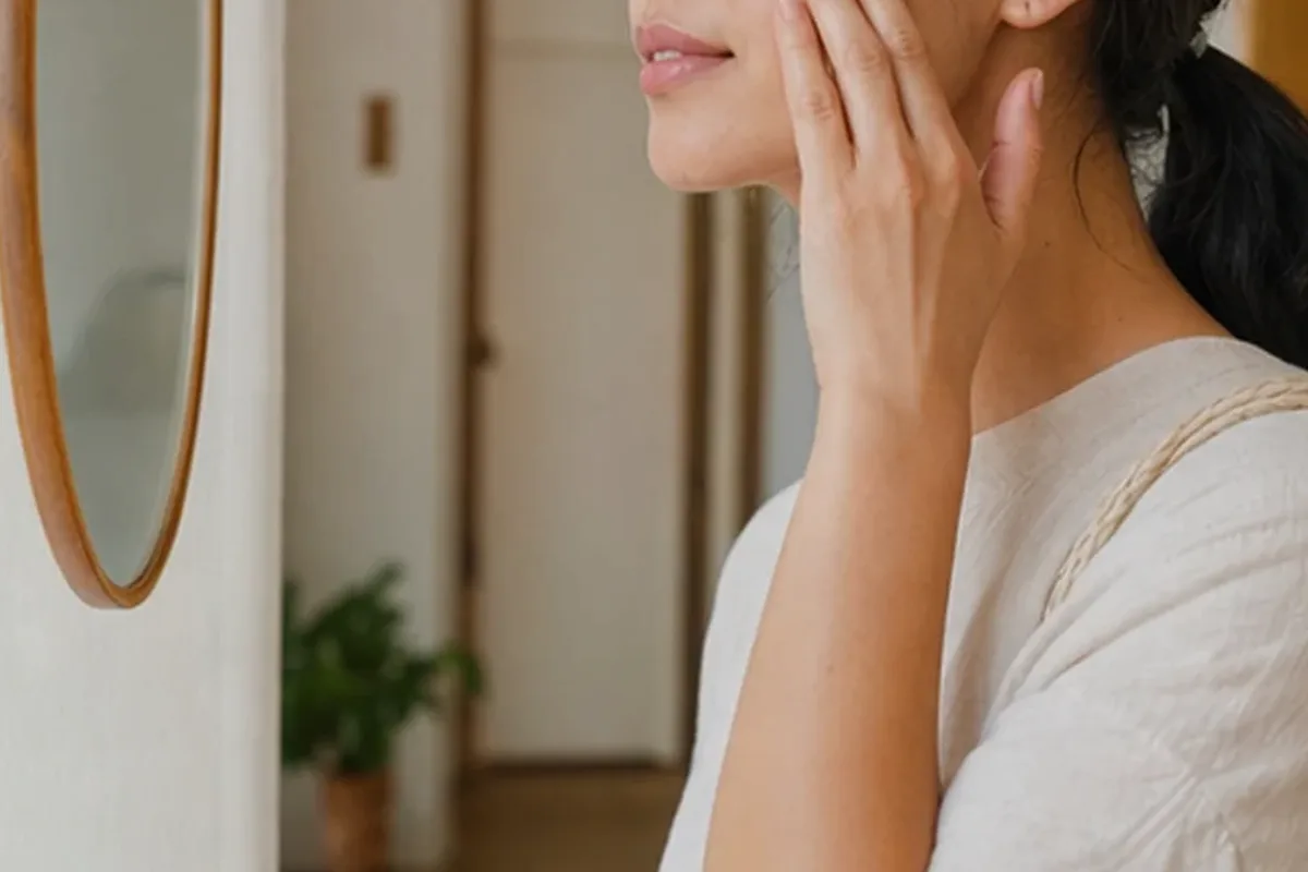 Redaktioneller Beauty-Moment zur Ausgangslage bei Hyaluron-Serum bei Pigmentflecken