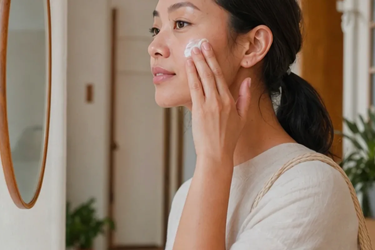 Authentischer Wohlfühlmoment passend zum Beauty-Thema Sonnenschutz für empfindliche Haut