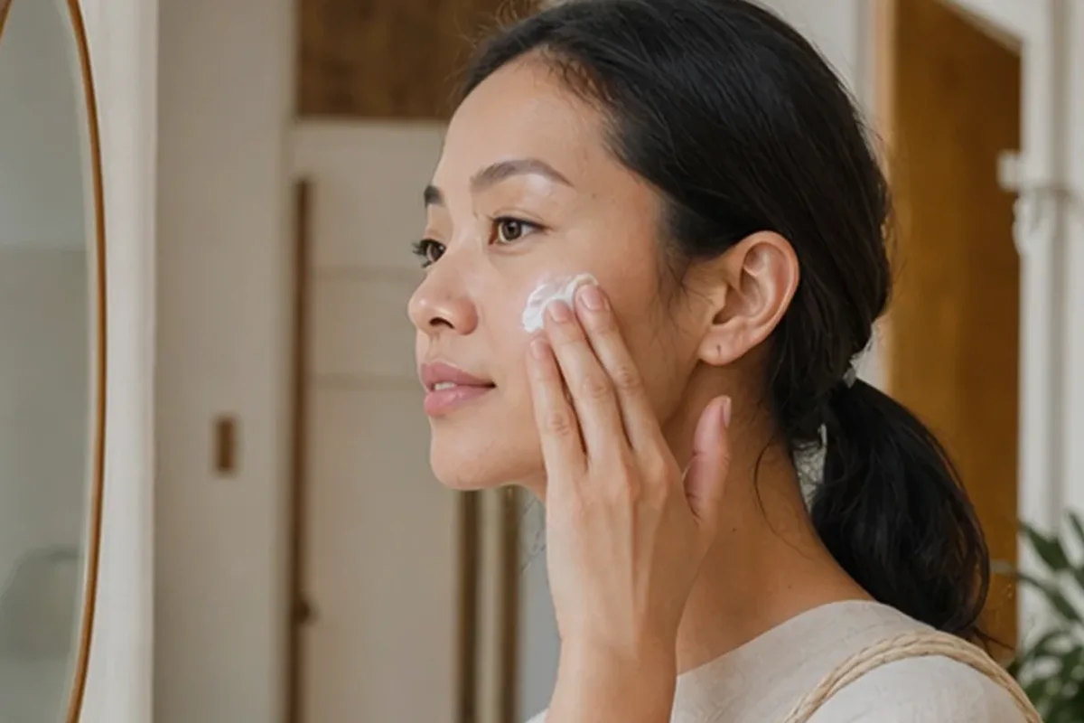 Authentischer Wohlfühlmoment passend zum Beauty-Thema Die passende Gesichtscreme finden