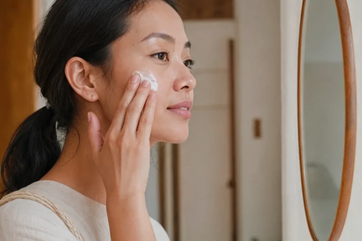Redaktioneller Beauty-Moment zur Ausgangslage bei Gesichtsmaske bei Rötungen