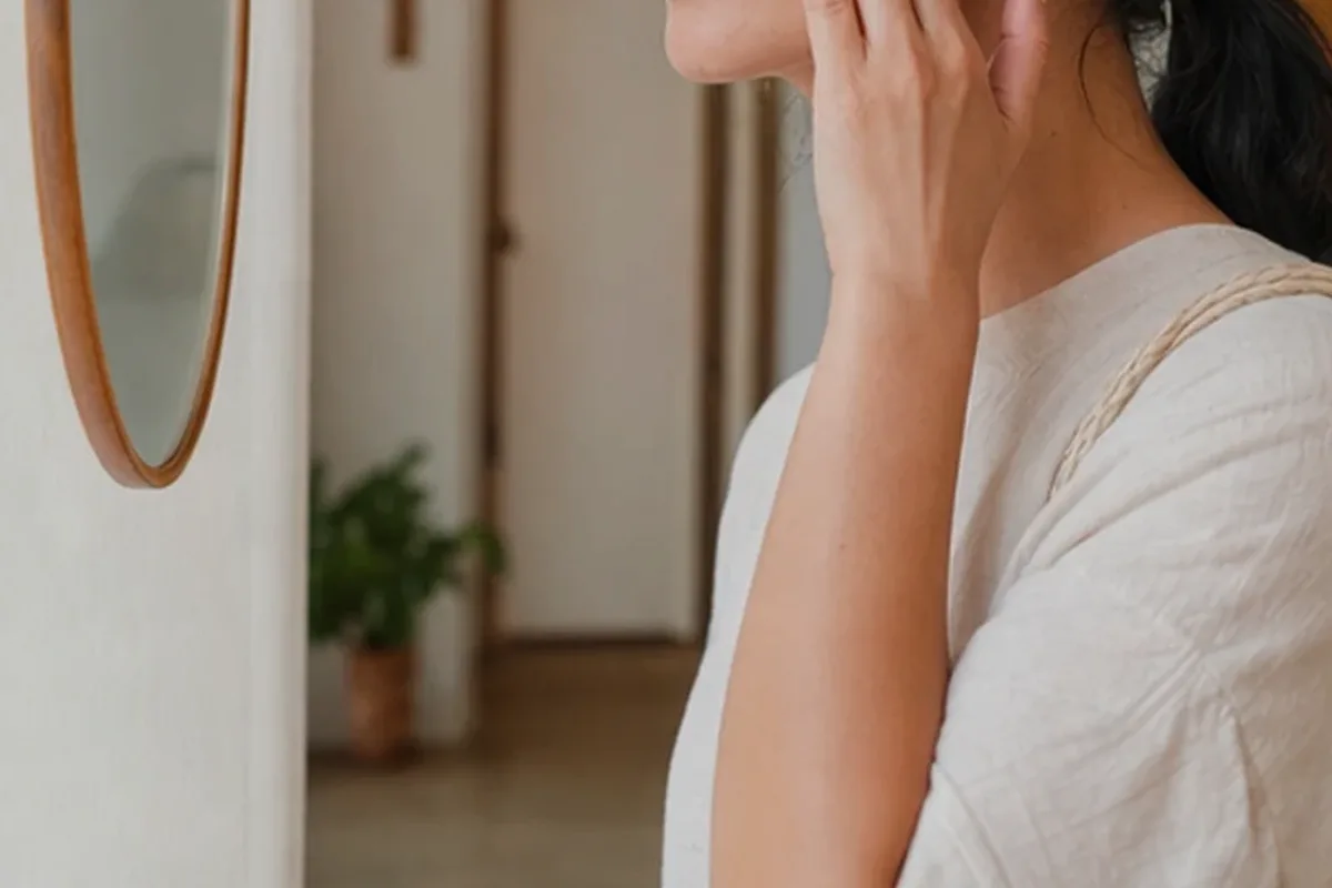 Authentische Beauty-Routine passend zum Thema Hautbarriere-Pflege bei ersten Fältchen