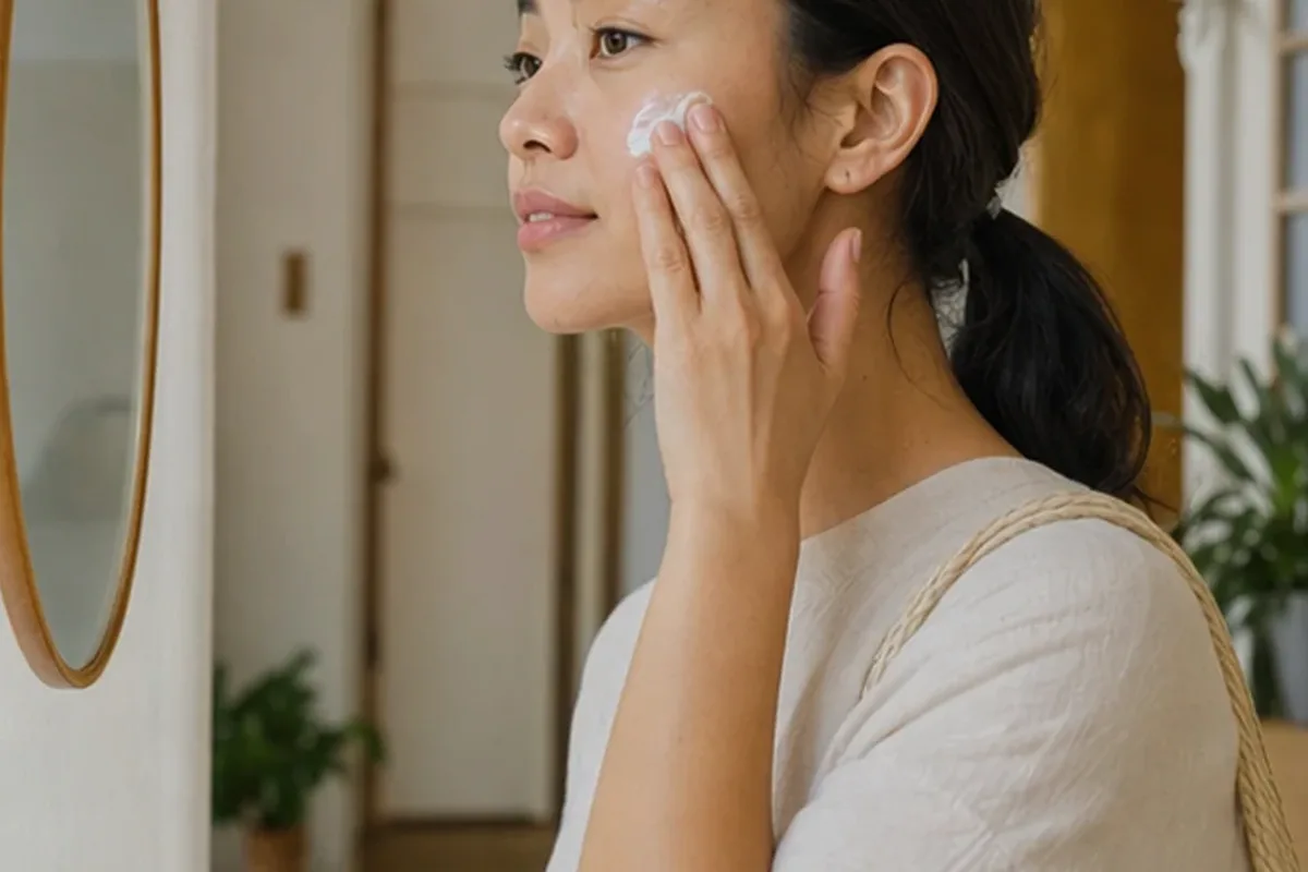 Authentischer Wohlfühlmoment passend zum Beauty-Thema Feuchtigkeitsserum bei Pigmentflecken
