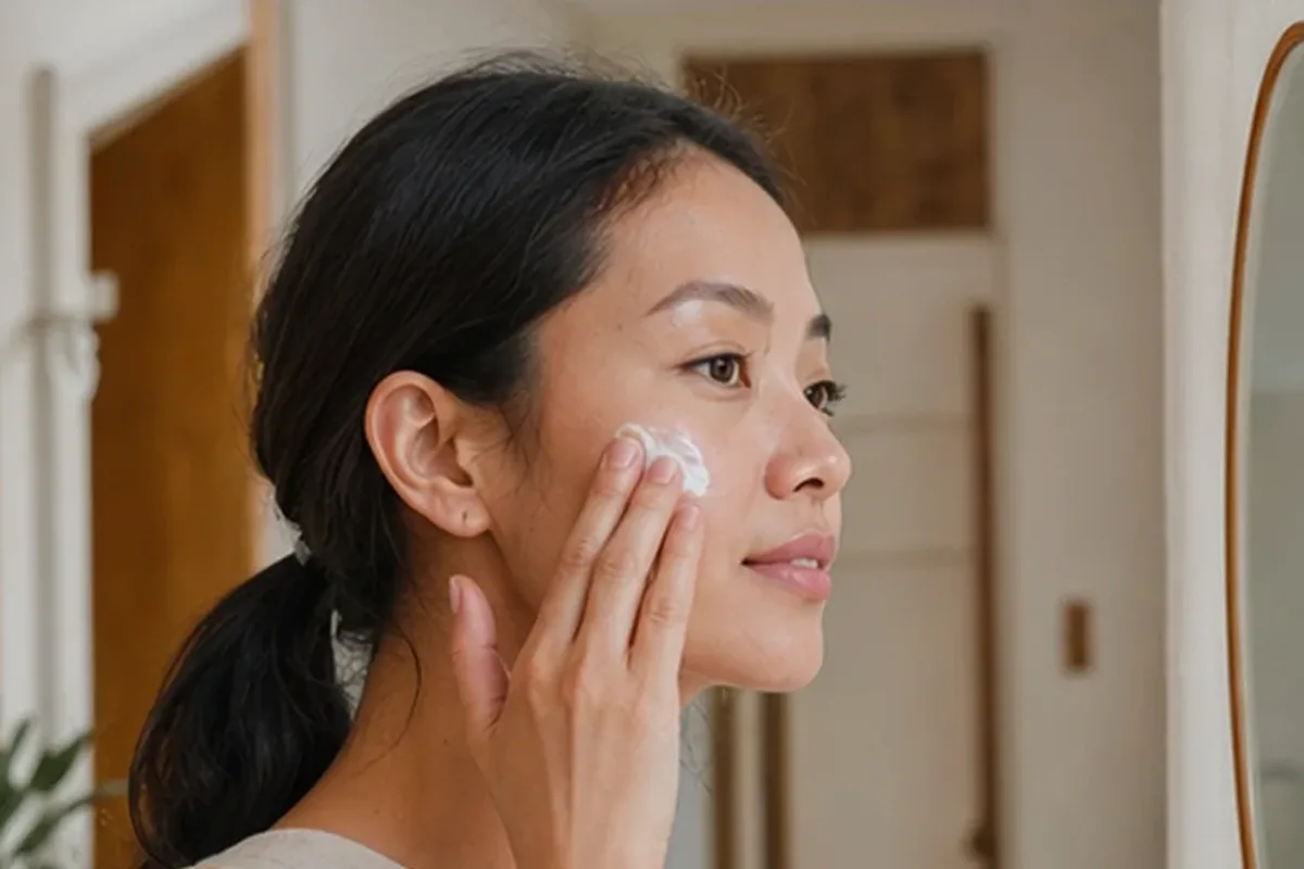 Authentischer Wohlfühlmoment passend zum Beauty-Thema Gesichtswasser für trockene Haut