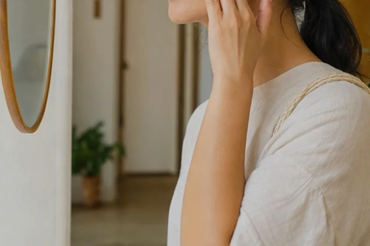 Authentische Beauty-Routine passend zum Thema Gesichtscreme bei Pigmentflecken
