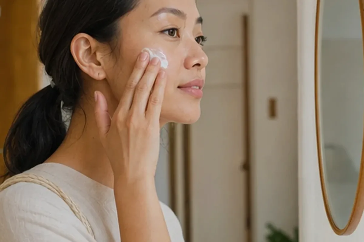 Authentischer Wohlfühlmoment passend zum Beauty-Thema Gesichtswasser für trockene Haut