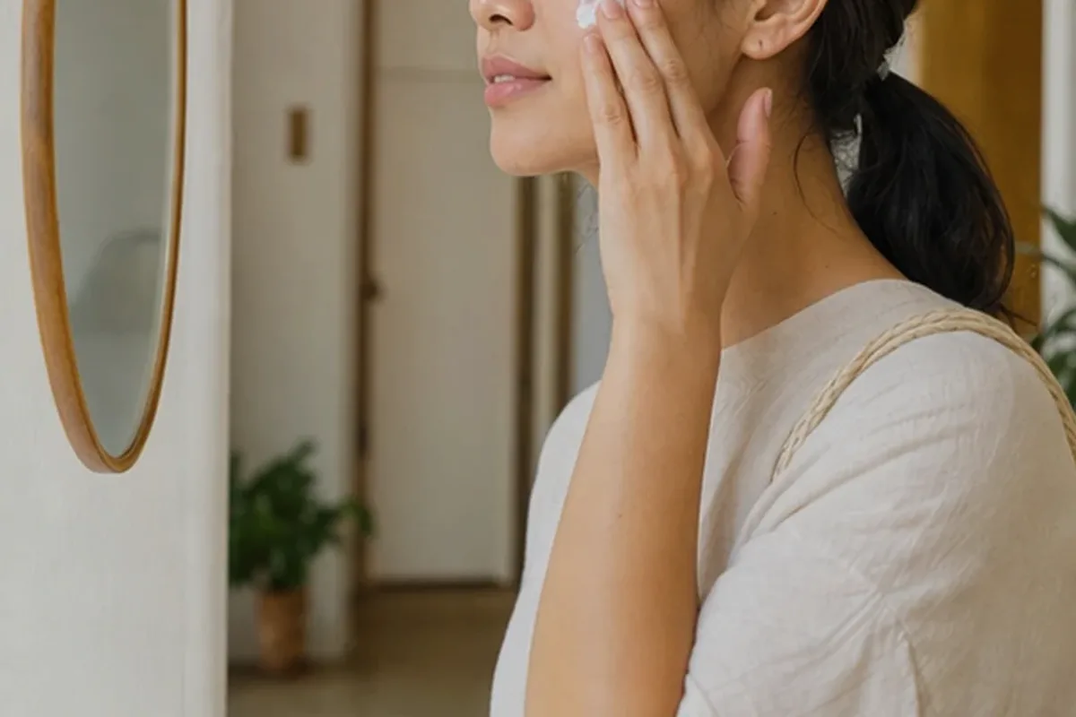 Redaktioneller Beauty-Moment zur Ausgangslage bei Gesichtsmaske bei Pigmentflecken