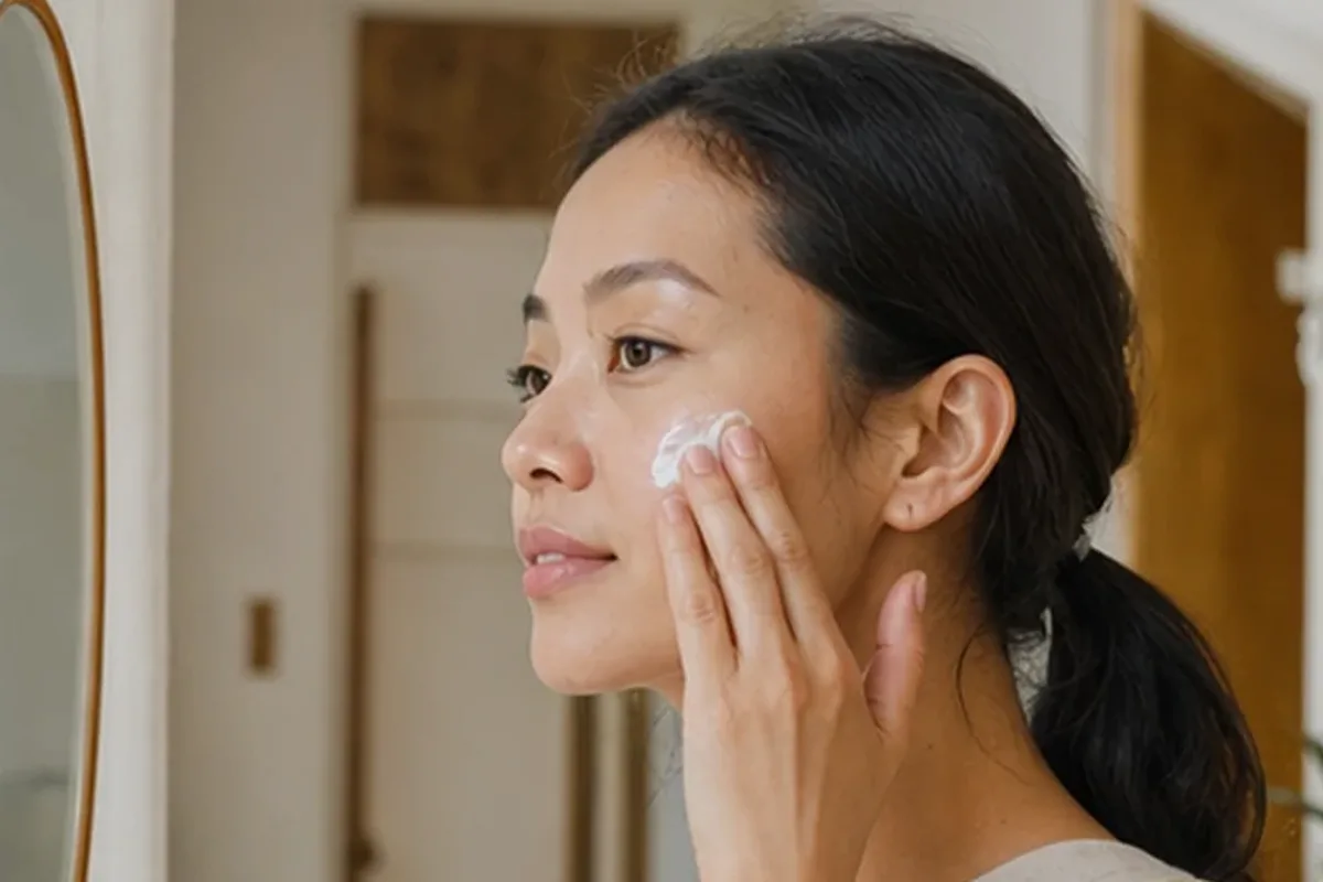 Emotionaler und authentischer Anwendungsmoment rund um Retinol-Serum für Mischhaut