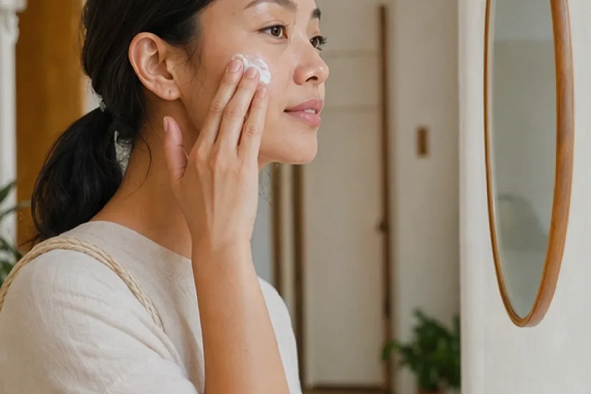 Authentische Beauty-Routine passend zum Thema Hyaluron-Serum bei ersten Fältchen