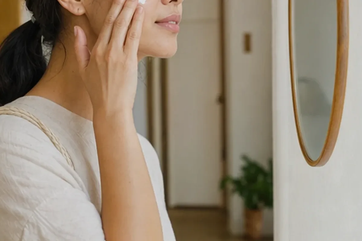 Redaktioneller Beauty-Moment zur Ausgangslage bei Gesichtsmaske für fettige Haut