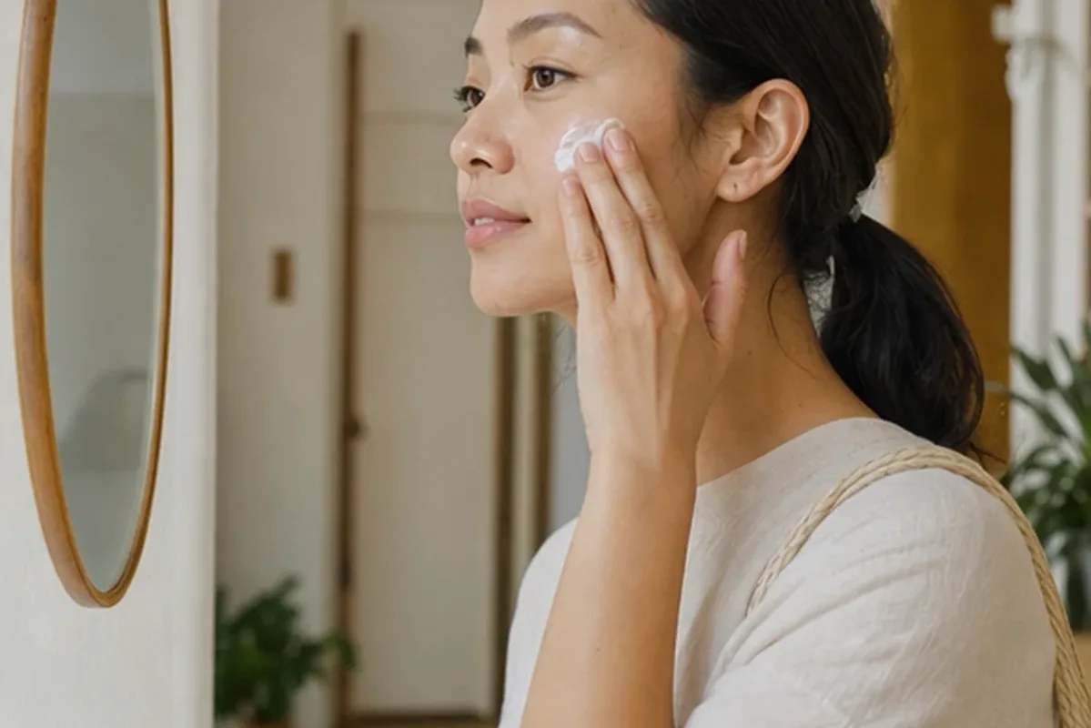 Authentische Beauty-Routine passend zum Thema Gesichtscreme für trockene Haut