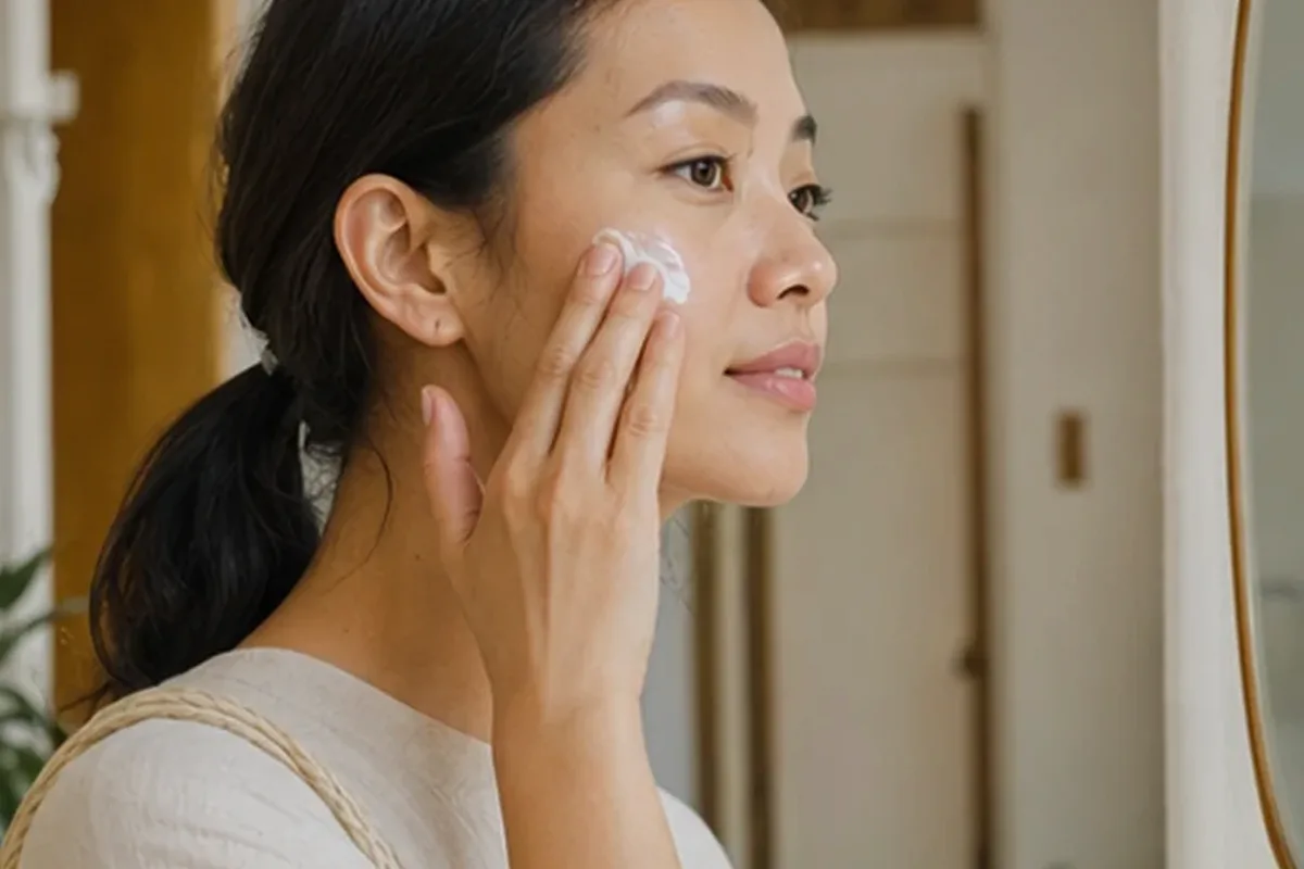 Authentischer Wohlfühlmoment passend zum Beauty-Thema Reinigungsöl für Mischhaut