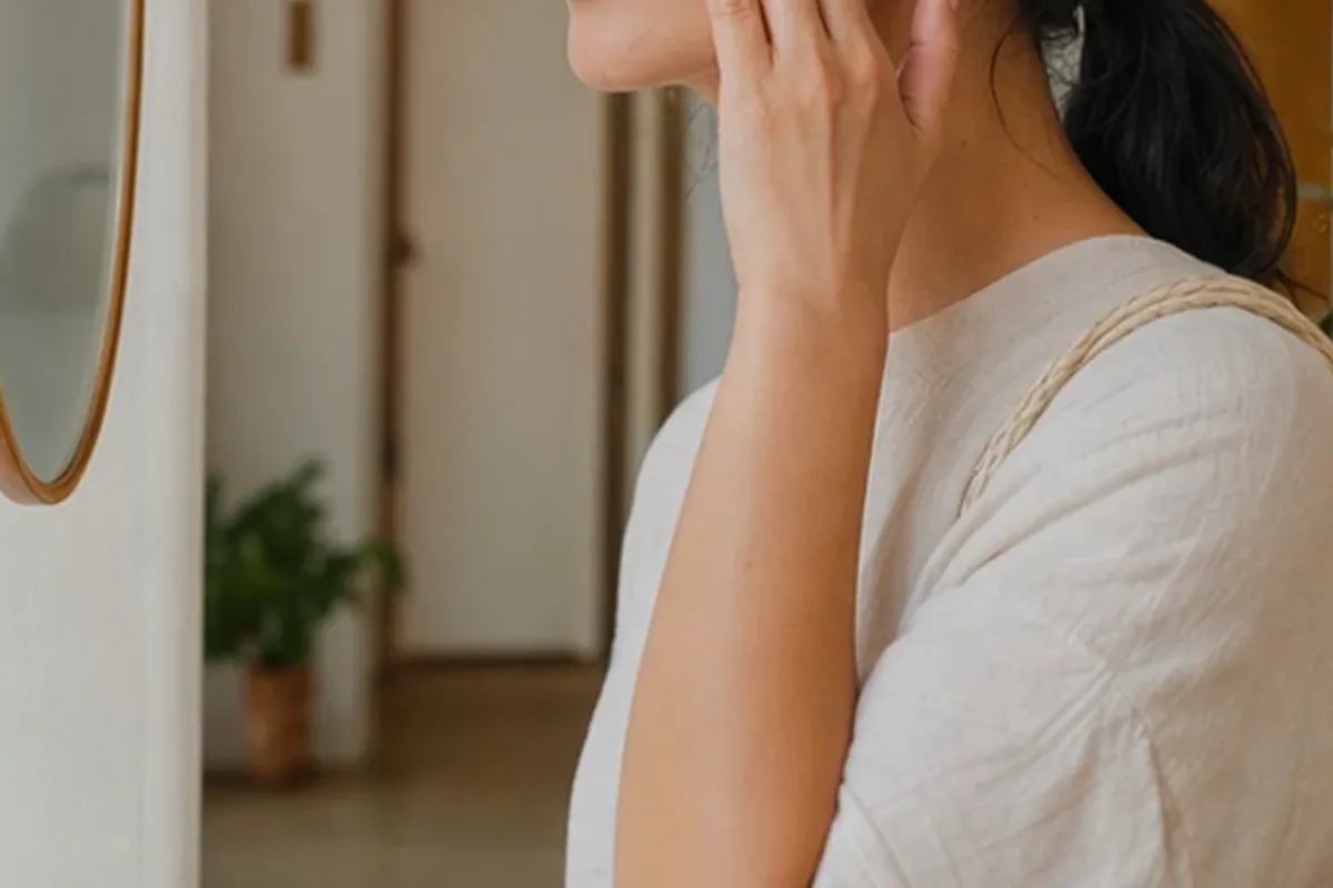 Emotionaler und authentischer Anwendungsmoment rund um Gesichtsmaske für trockene Haut