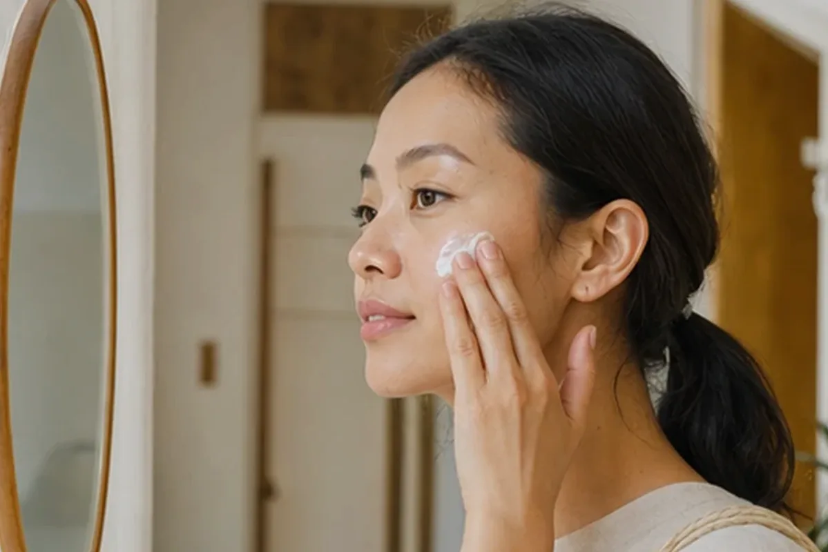 Redaktioneller Beauty-Moment zur Ausgangslage bei Niacinamid-Serum bei ersten Fältchen
