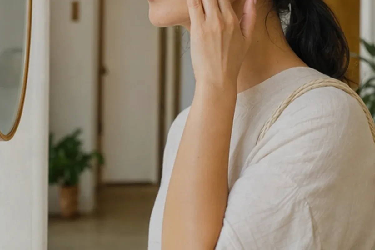Redaktioneller Beauty-Moment zur Ausgangslage bei Gesichtscreme bei ersten Fältchen